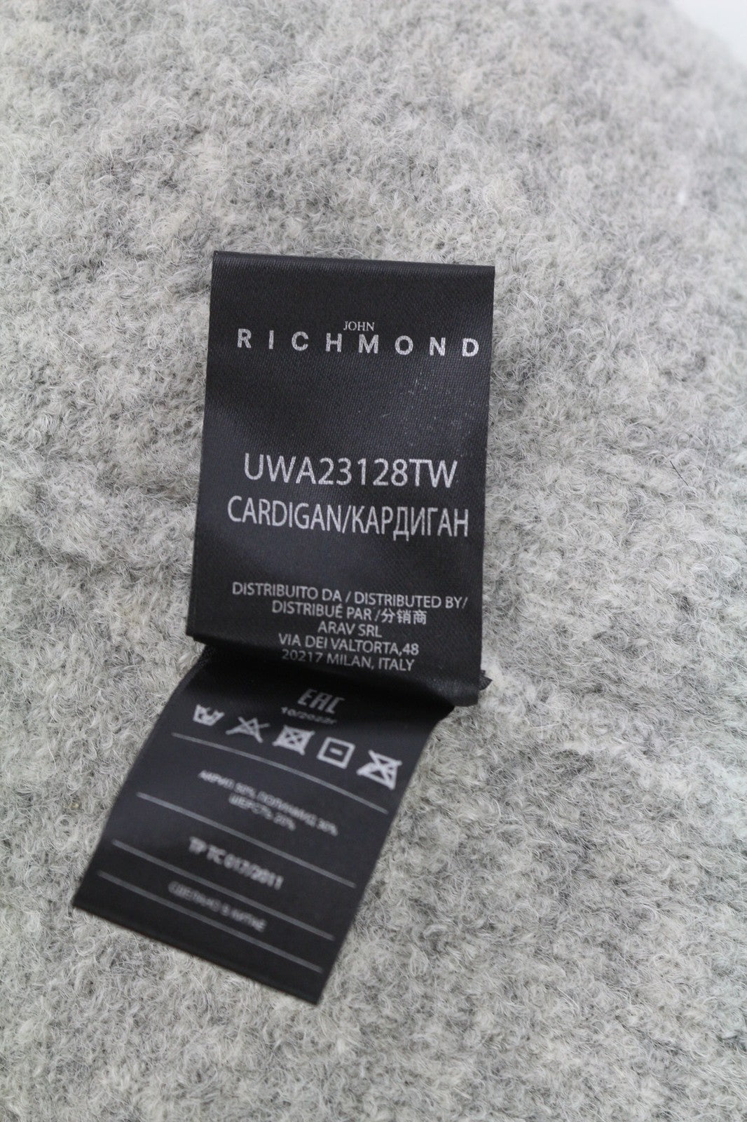 RICHMOND X Women's Jumper S Twinset Knit Button Stretch Wool Dark Melange