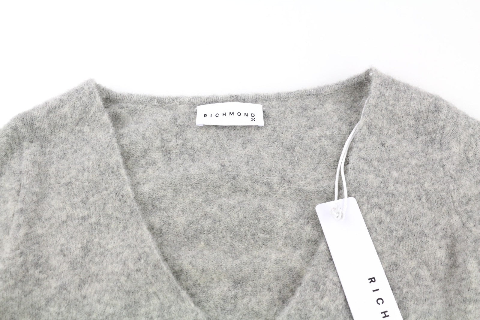 RICHMOND X Women's Jumper S Twinset Knit Button Stretch Wool Dark Melange