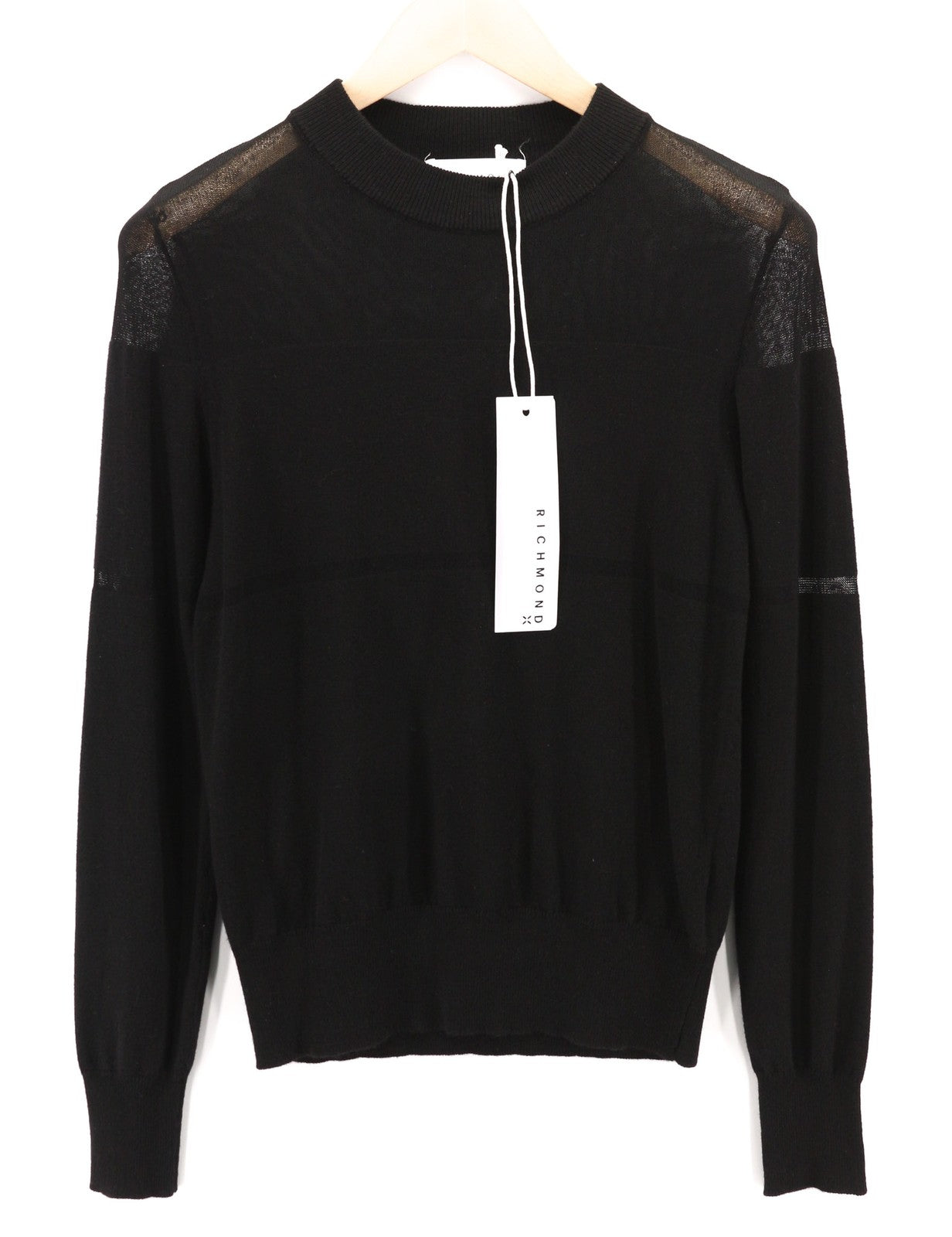 RICHMOND X Women's Jumper S Wool Knit Long Sleeve Sheer Stretch Pullover Top