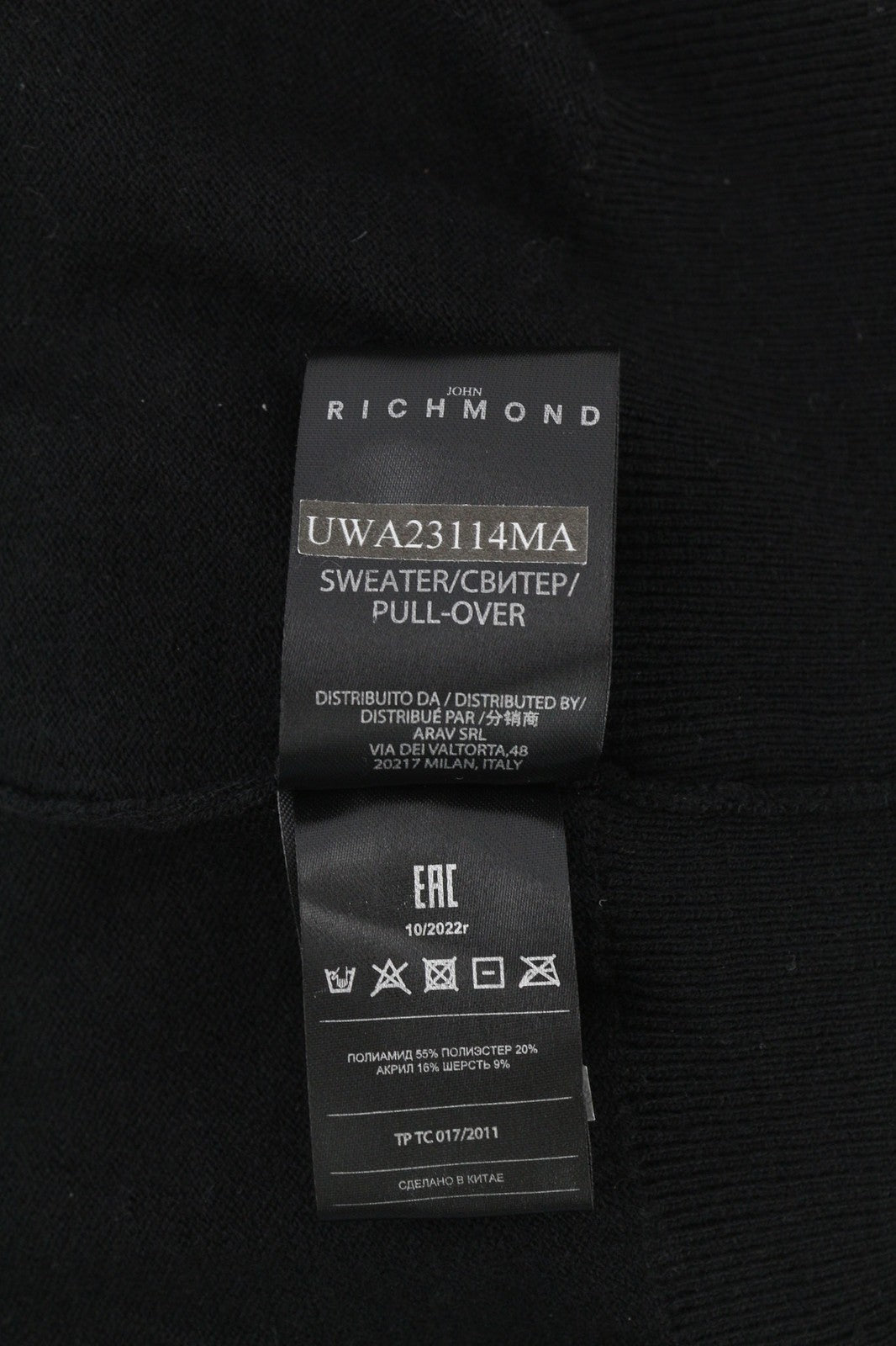 RICHMOND X Women's Jumper S Wool Knit Long Sleeve Sheer Stretch Pullover Top