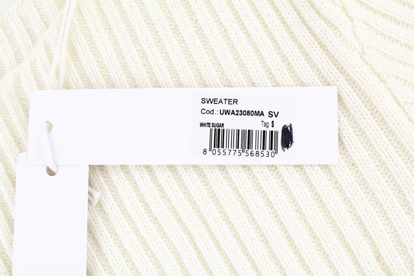 RICHMOND X Women's Jumper S White Sugar Knit Long Sleeve Distressed Pullover