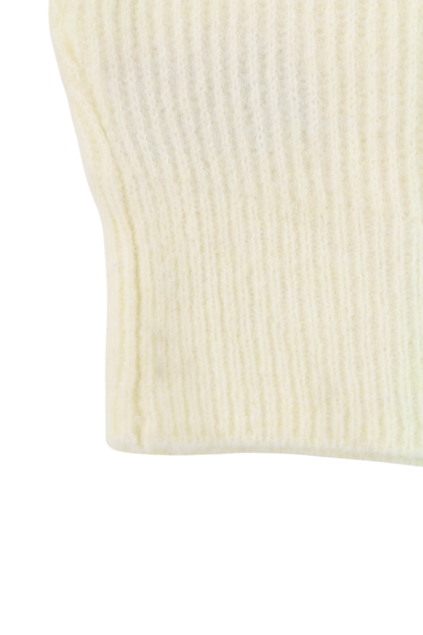 RICHMOND X Women's Jumper S White Wool Knit Flared Sleeve Pullover Metal Trim