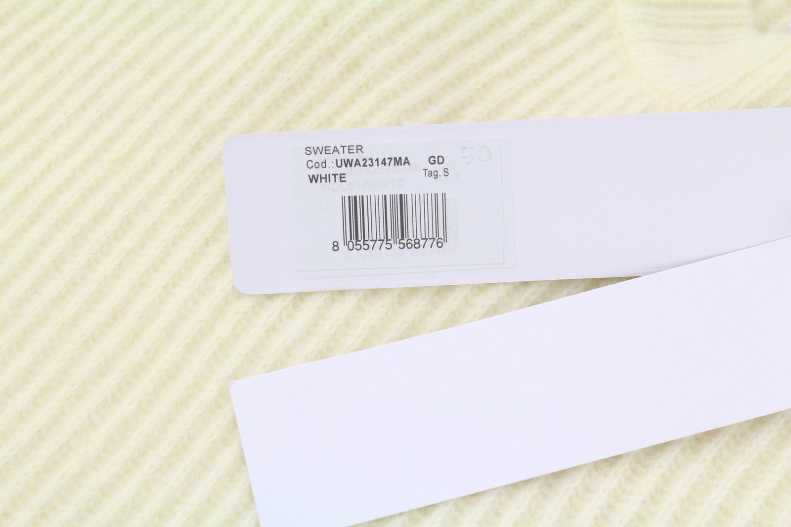 RICHMOND X Women's Jumper S White Wool Knit Flared Sleeve Pullover Metal Trim