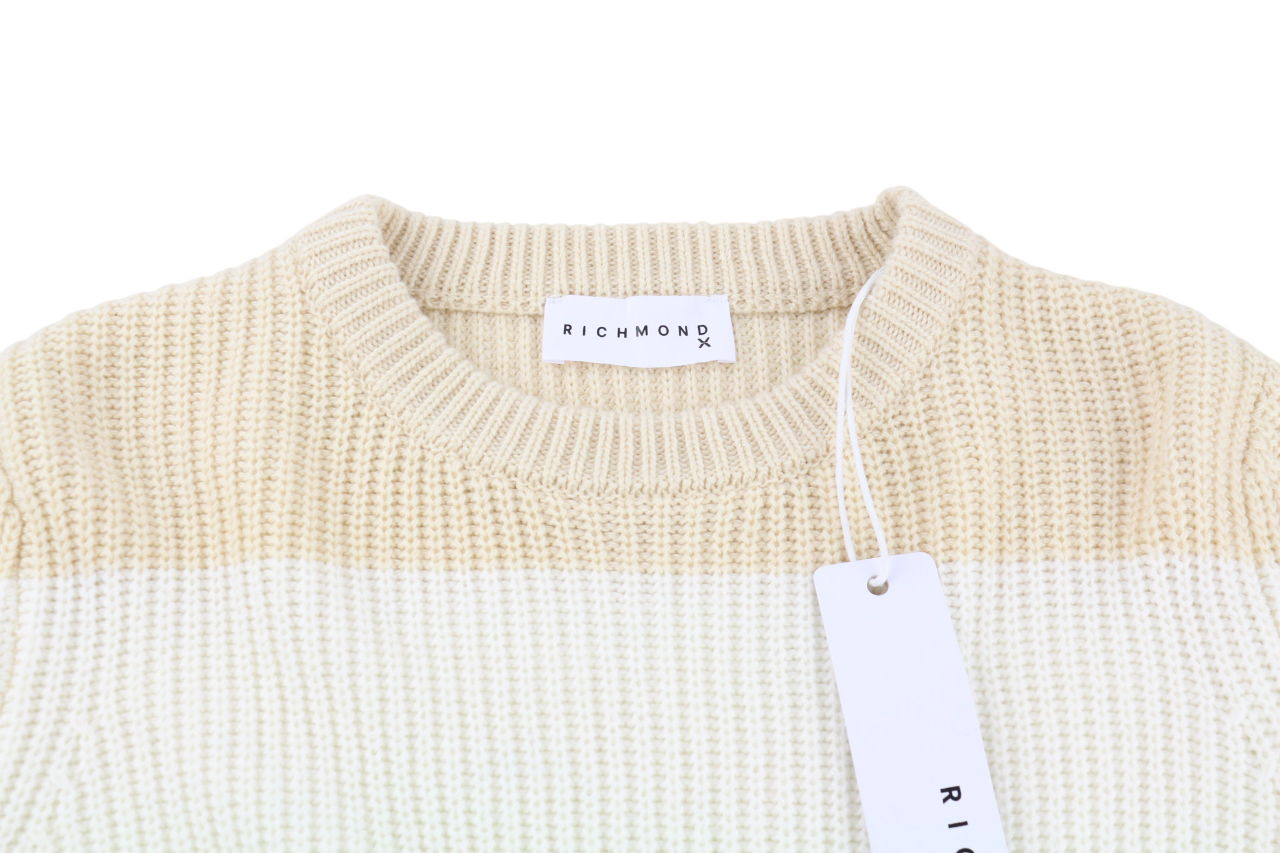 RICHMOND X Women's Jumper S Humus Wool Knit Round Neck Pullover Long Sleeves