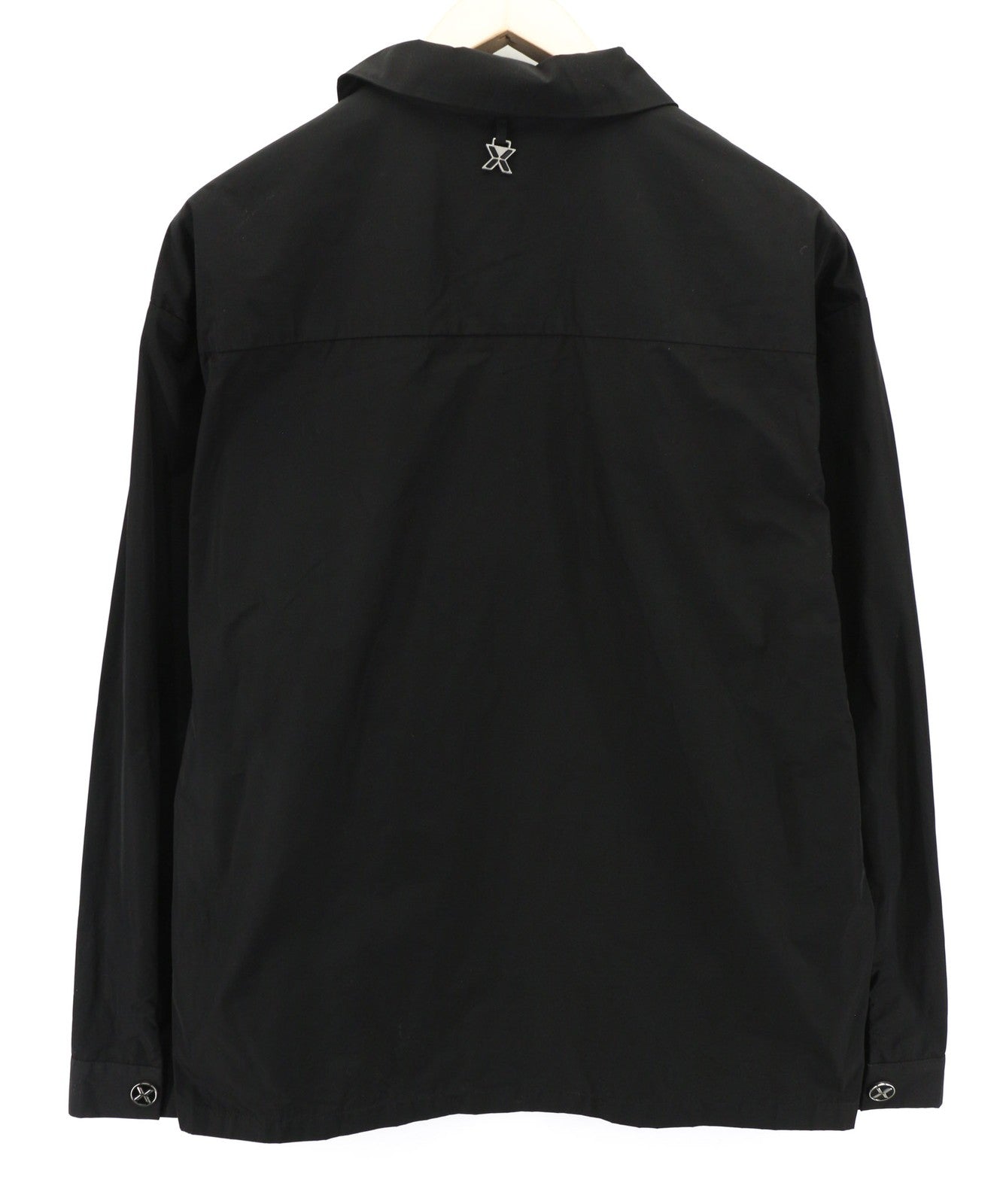 RICHMOND X vyriški marškinėliai su užtrauktuku, kišenėmis, ilgomis rankovėmis, apykakle ir sagomis, 40 dydžio juodi marškiniai su užtrauktuku ir kišenėmis. 