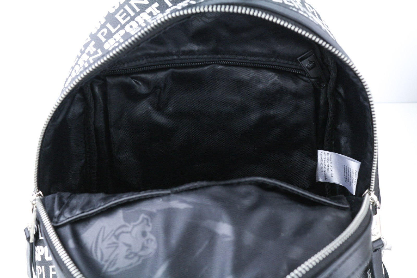 PHILIPP PLEIN moteriška kuprinė, vieno dydžio, „Red Hill“ metalinis žavesio rankinukas su dviguba rankena 