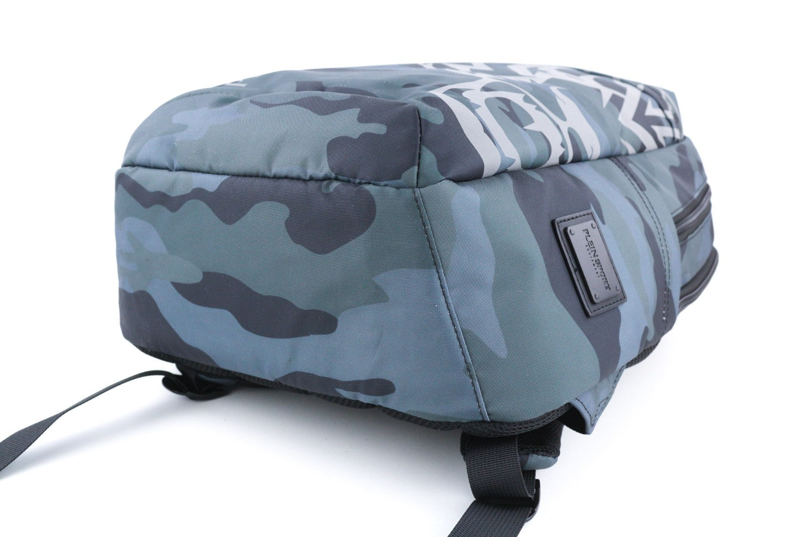 PHILIPP PLEIN vyriška kuprinė, vieno dydžio, su užtrauktuku ir kamufliažiniu raštu. 