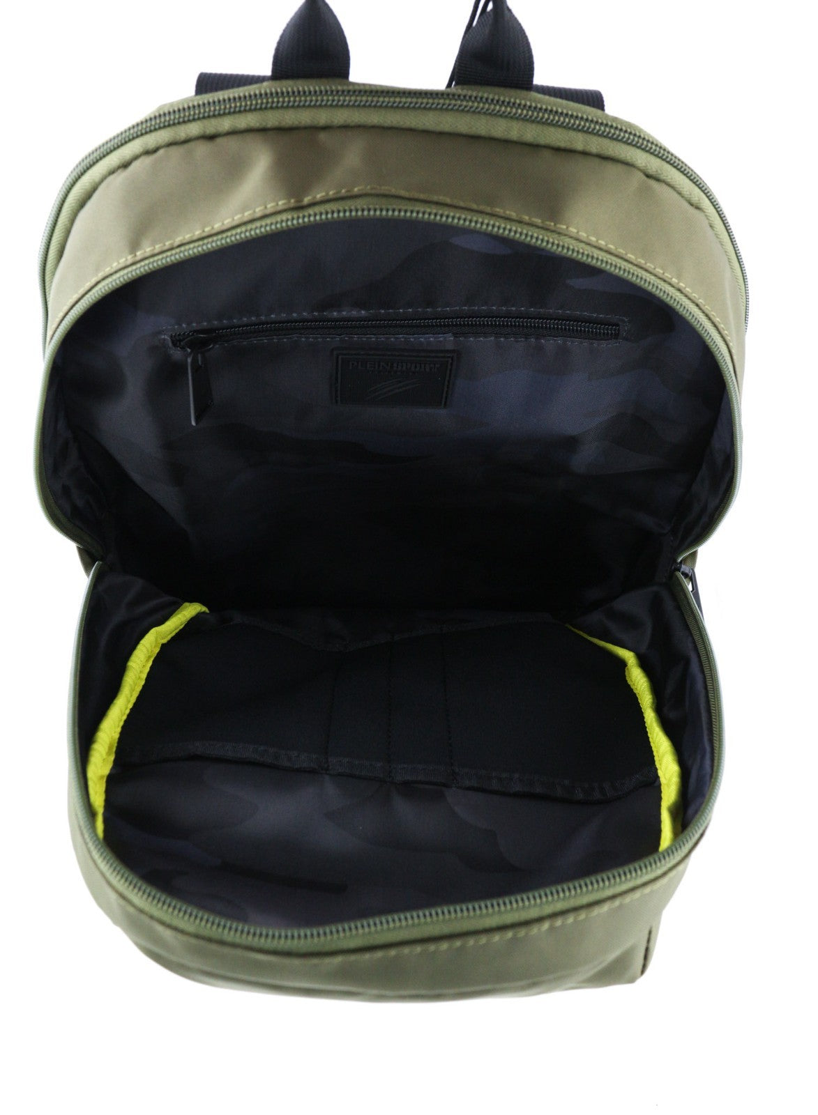 PHILIPP PLEIN vyriška kuprinė, vieno dydžio, „Philadelphia“ žalia, su užtrauktuku ir pamušalu. 