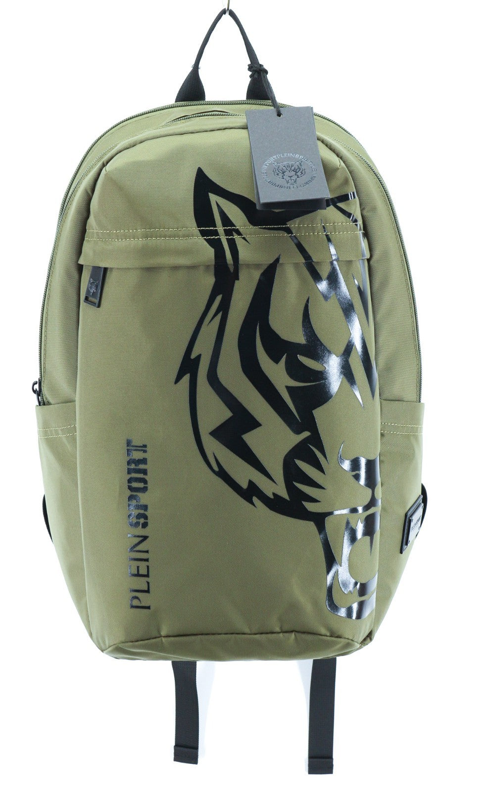 PHILIPP PLEIN vyriška kuprinė, vieno dydžio, „Philadelphia“ žalia, su užtrauktuku ir pamušalu. 