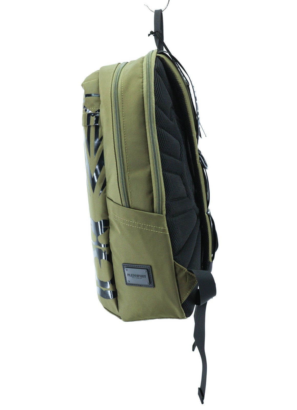 PHILIPP PLEIN vyriška kuprinė, vieno dydžio, „Philadelphia“ žalia, su užtrauktuku ir pamušalu. 