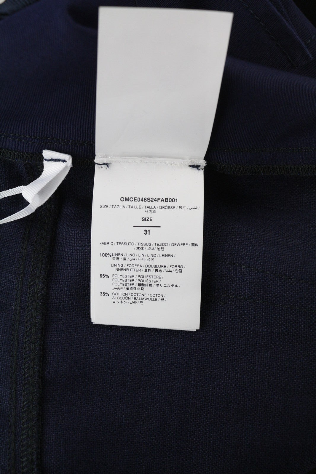 Vyriškos kelnės OFF-WHITE W31 lino mišinio, juodos, mėlynos, maišytos, klostytos, siaurėjančios, RRP600 