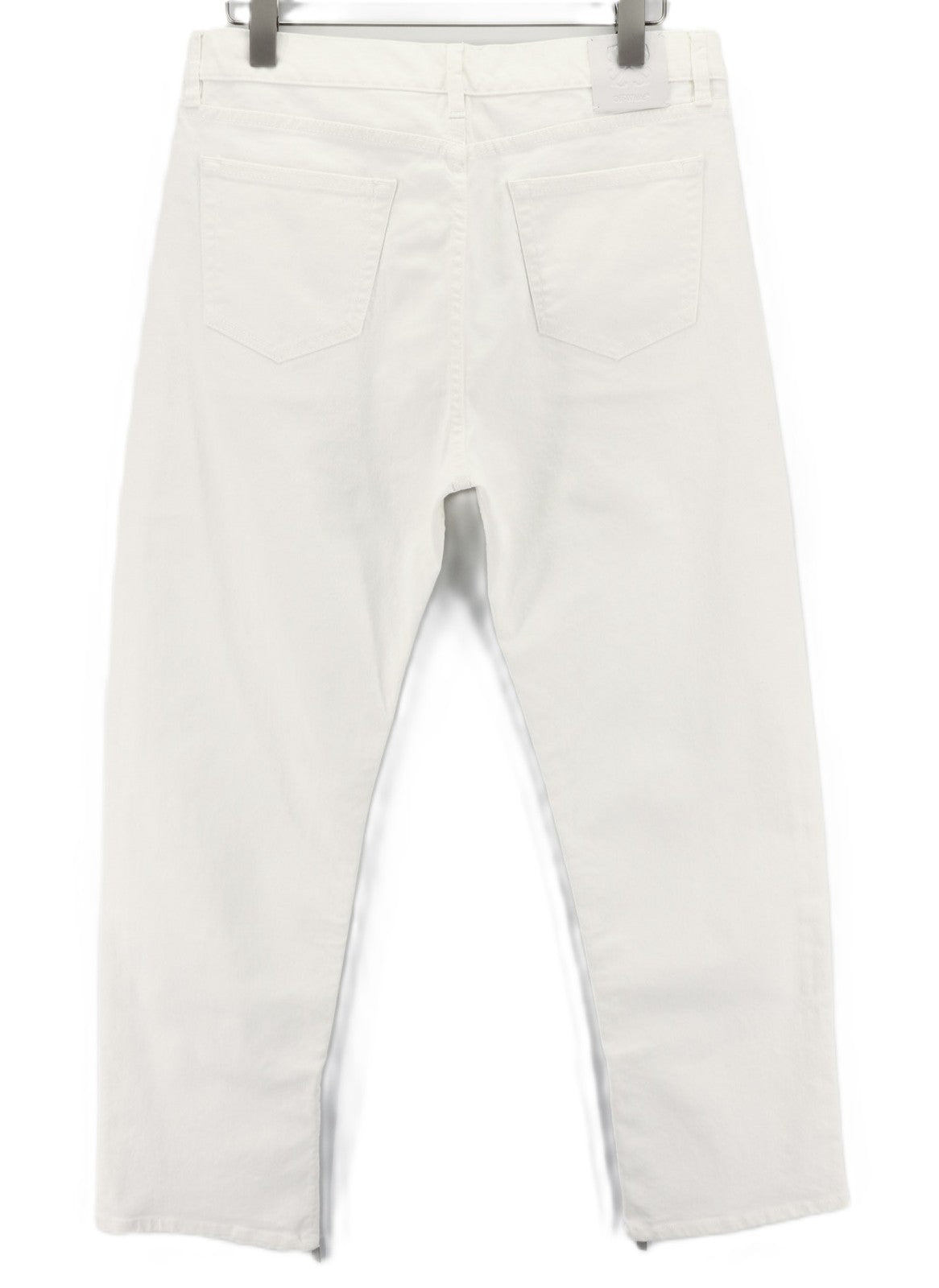 OFF-WHITE Men's Jeans W32 90s Logo Raw White Straight Fit Cotton Stretch RRP667