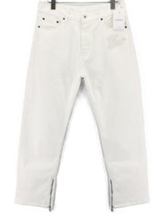 OFF-WHITE Men's Jeans W33 90s Logo Straight Fit Raw White Cotton Stretch RRP667