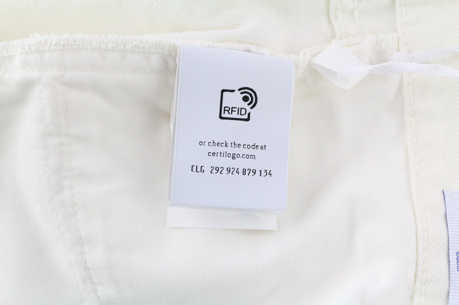 OFF-WHITE Men's Jeans W34 90s Logo Straight Raw White Cotton Stretch RRP667