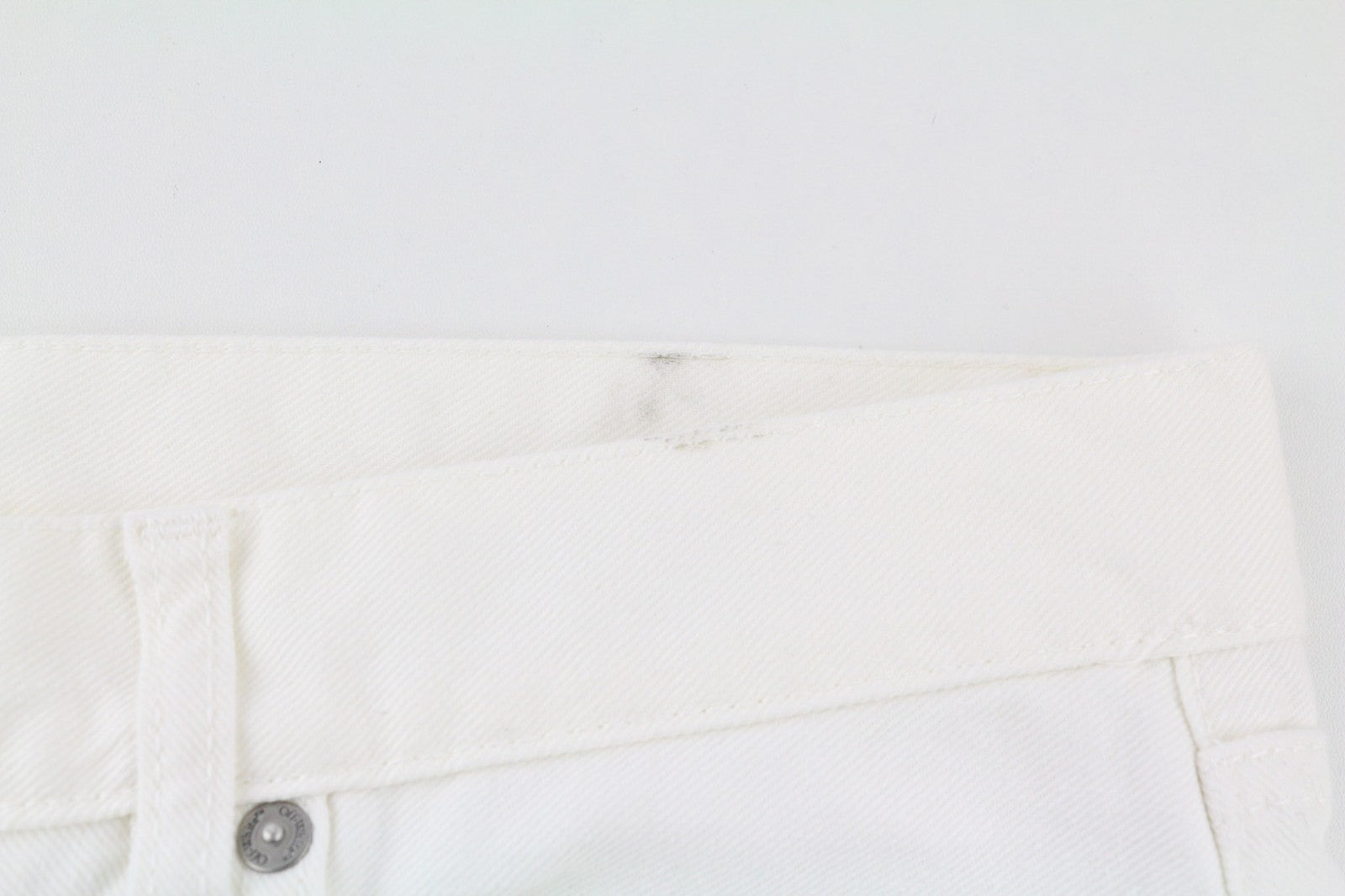 OFF-WHITE Men's Jeans W34 90s Logo Straight Raw White Cotton Stretch RRP667