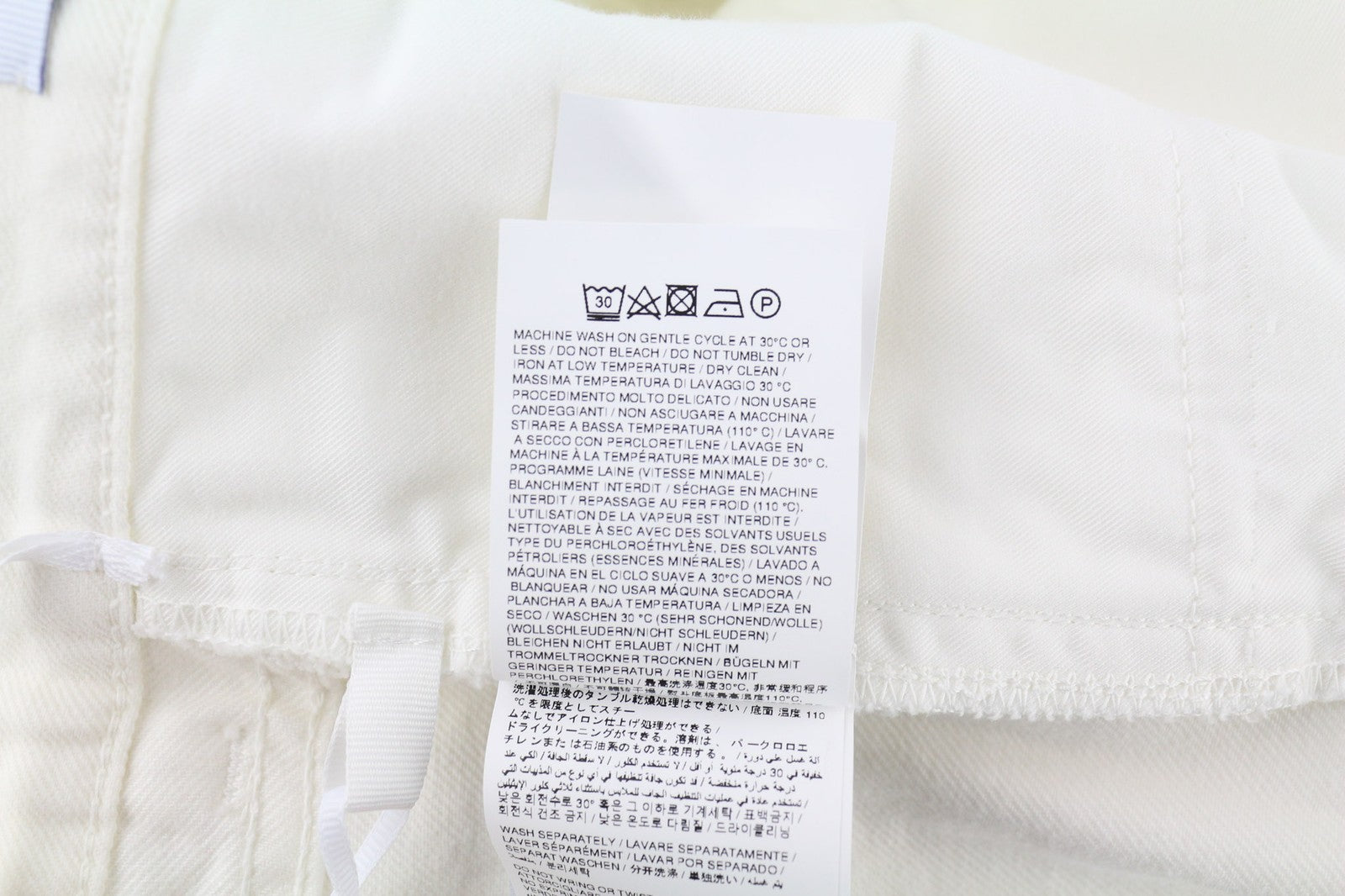 OFF-WHITE Men's Jeans W34 90s Logo Straight Raw White Cotton Stretch RRP667