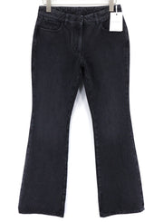 OFF-WHITE Women's Jeans W28 Black Slim Flare Vintage Pure Cotton Denim Casual