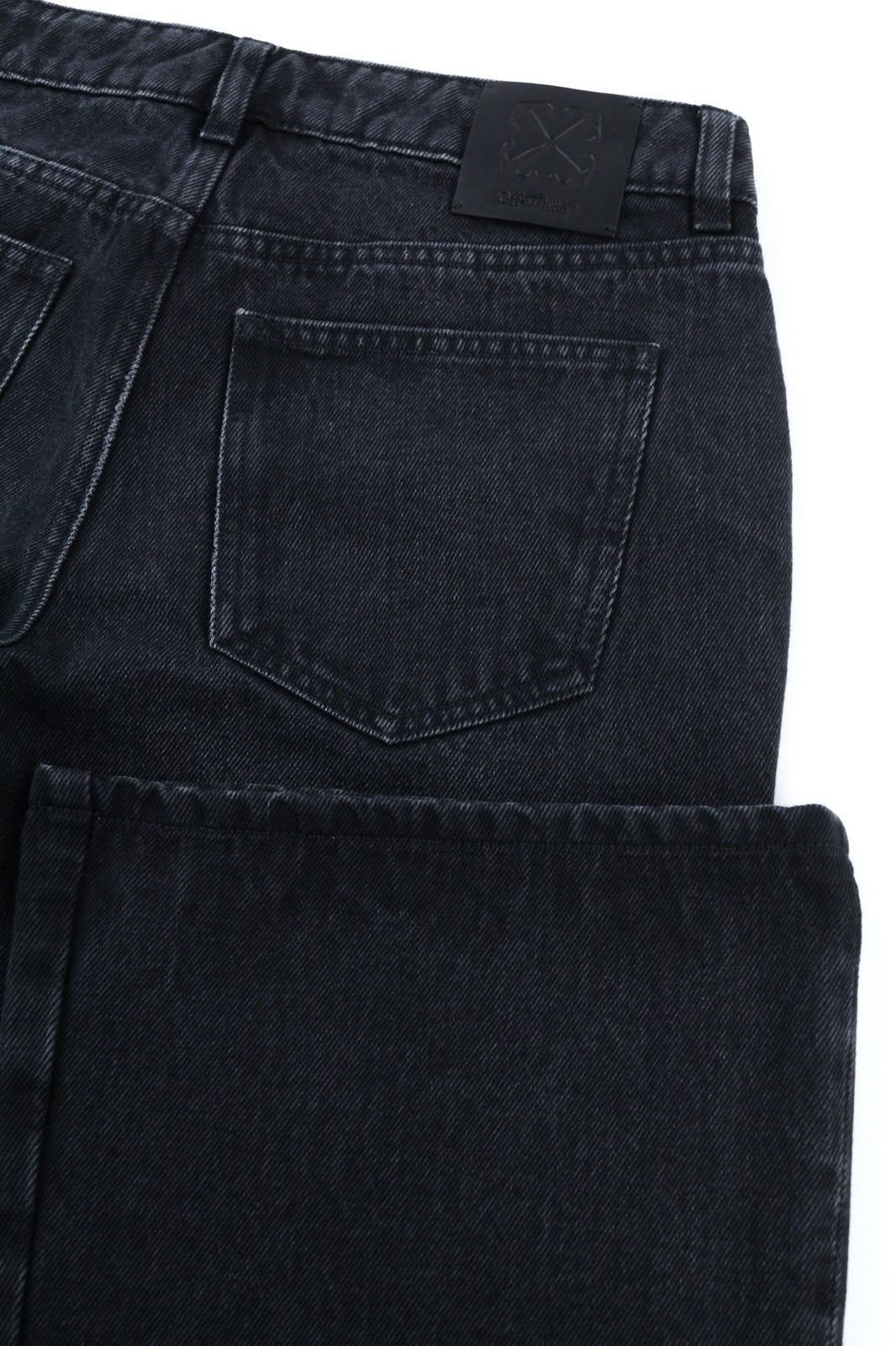 OFF-WHITE Women's Jeans W28 Black Slim Flare Vintage Pure Cotton Denim Casual