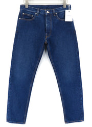 OFF-WHITE Men's Jeans W30 Blue Taper Fit Cotton Denim Washed Button Fly RRP475