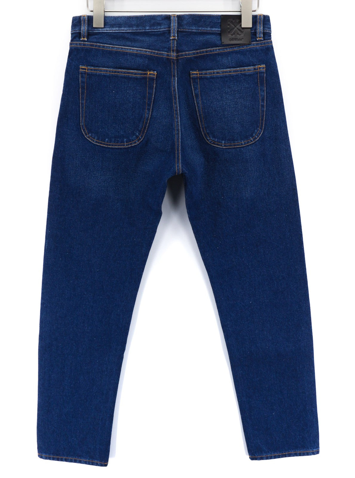 OFF-WHITE Men's Jeans W30 Blue Taper Fit Cotton Denim Washed Button Fly RRP475