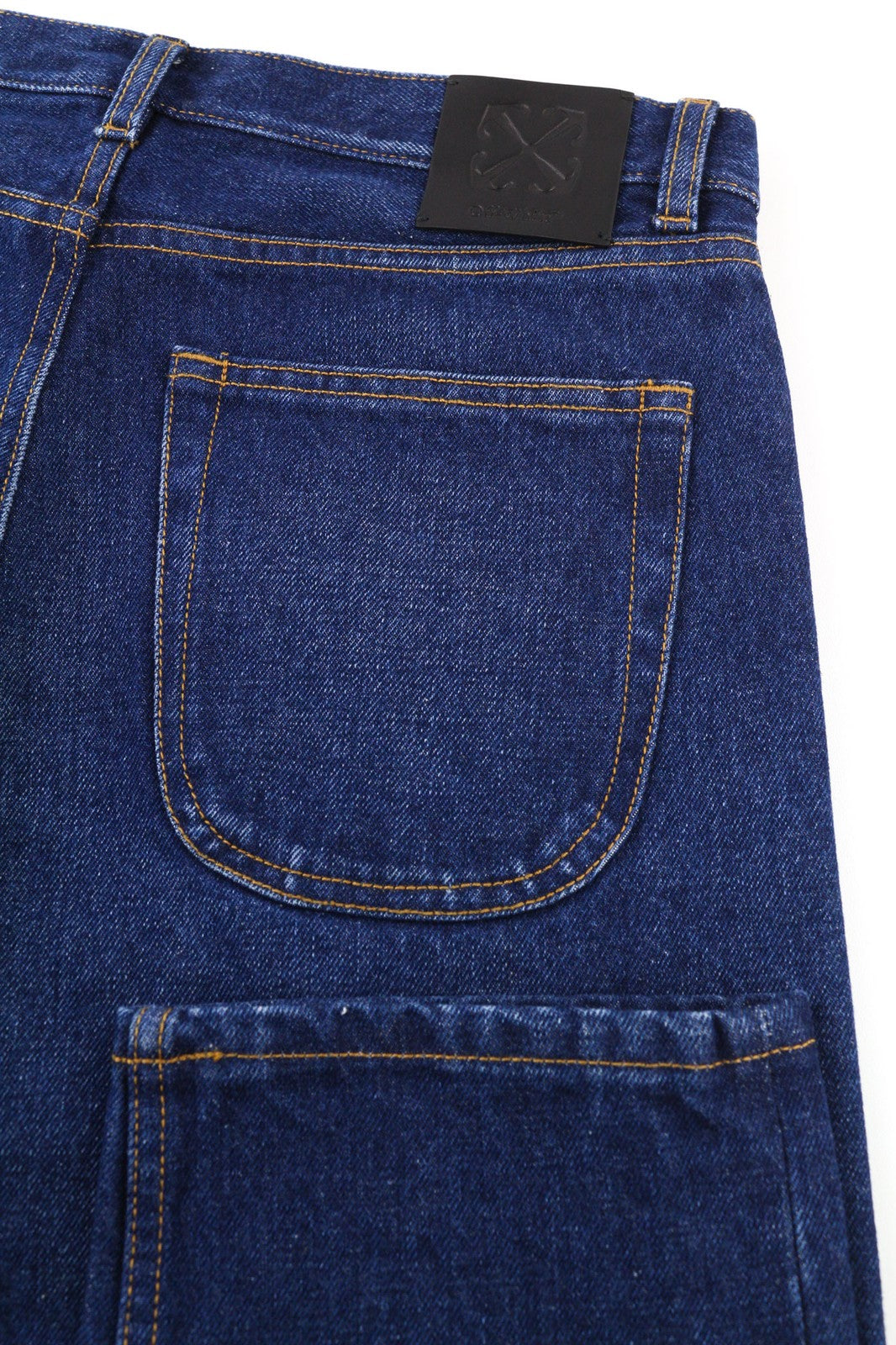 OFF-WHITE Men's Jeans W30 Blue Taper Fit Cotton Denim Washed Button Fly RRP475