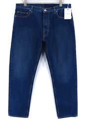 OFF-WHITE Men's Jeans W36 Blue Washed Cotton Tapered Fit Button Fly RRP475