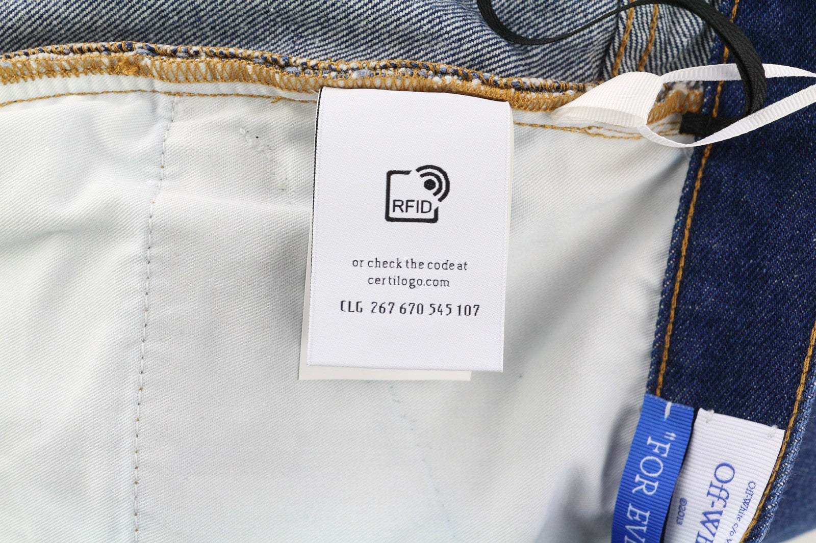 OFF-WHITE Men's Jeans W36 Blue Washed Cotton Tapered Fit Button Fly RRP475