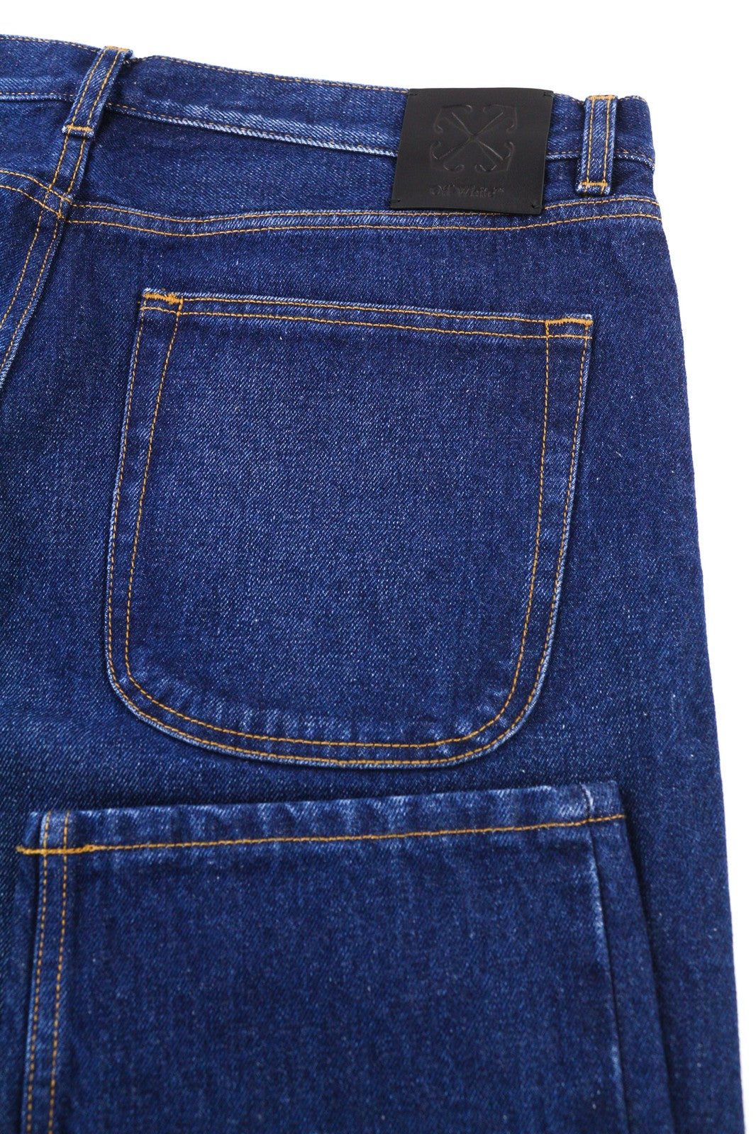 OFF-WHITE Men's Jeans W36 Blue Washed Cotton Tapered Fit Button Fly RRP475