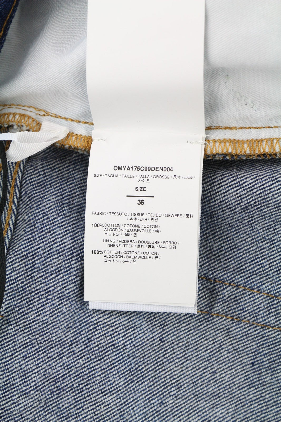 OFF-WHITE Men's Jeans W36 Blue Washed Cotton Tapered Fit Button Fly RRP475