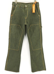 HERON PRESTON vyriškos kelnės, žalios, medvilninio lino mišinio, su užtrauktuku, RRP450 