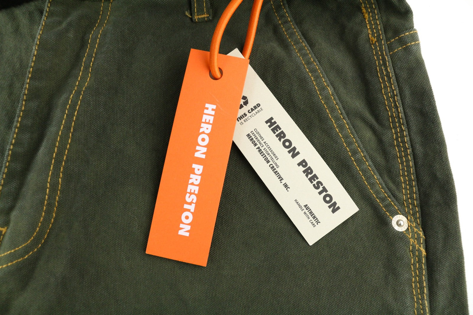 HERON PRESTON vyriškos kelnės, žalios, medvilninio lino mišinio, su užtrauktuku, RRP450 