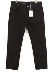 GIVENCHY Men's Jeans 35 Straight Fit Black Zip-Up Pure Cotton Logo Denim