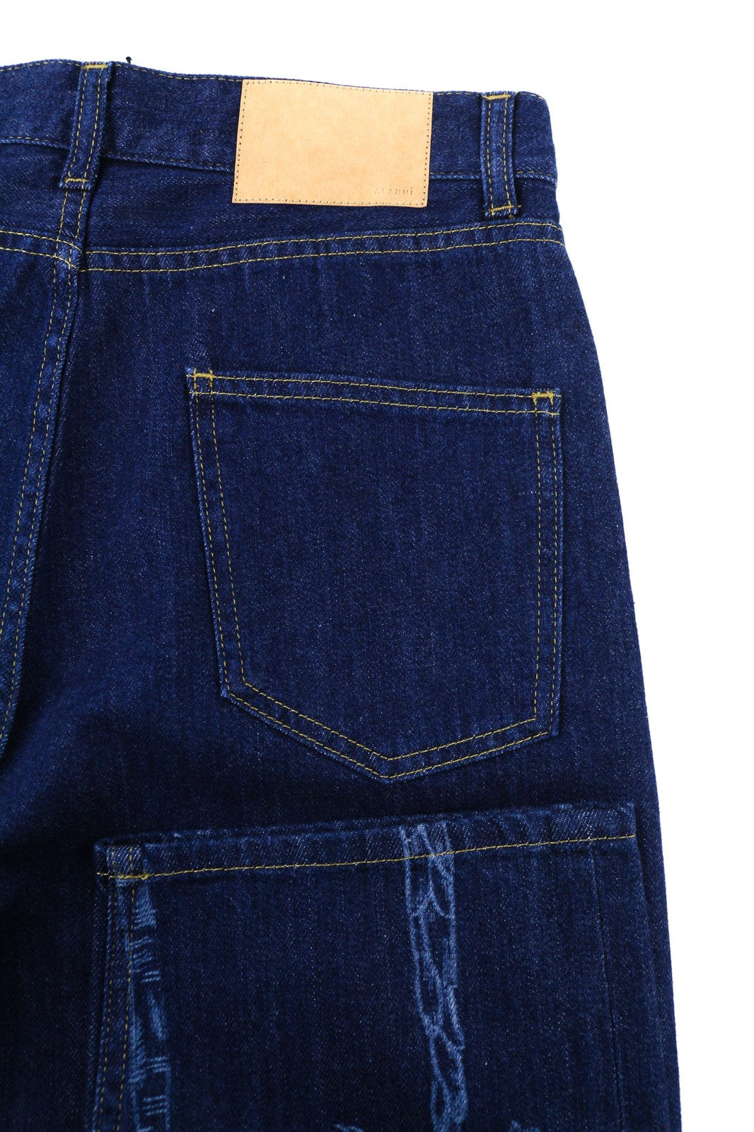 ALANUI Men's Jeans W29 Blue Palm Print Straight Fit Pure Cotton RRP499