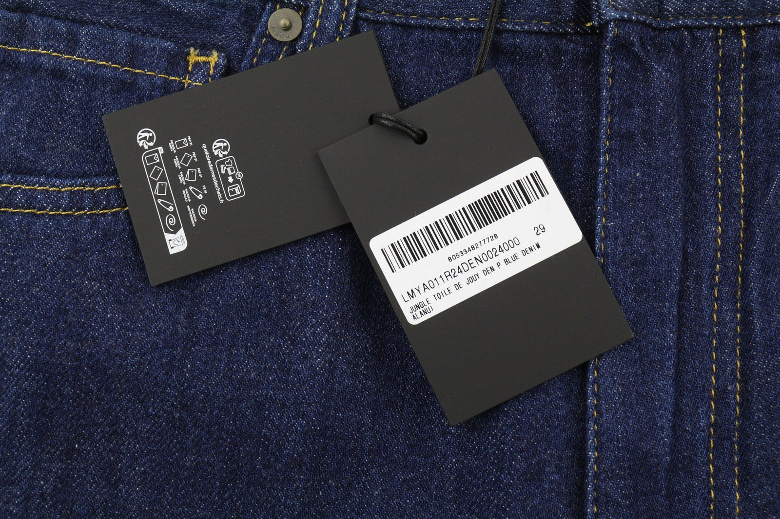 ALANUI Men's Jeans W29 Blue Palm Print Straight Fit Pure Cotton RRP499