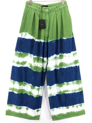 ALANUI Women's Jeans W26 Magic Journey Blue Green Tye-Dye Wide Fit RRP649