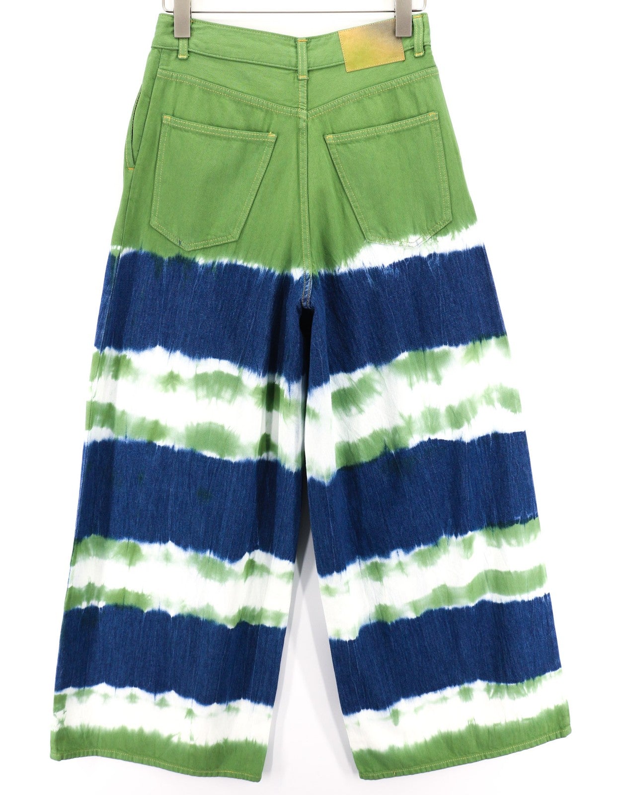 ALANUI Women's Jeans W26 Magic Journey Blue Green Tye-Dye Wide Fit RRP649