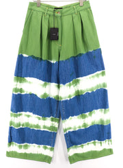 ALANUI Women's Jeans W29 Magic Journey Blue Green Wide Fit Tye-Dye RRP649