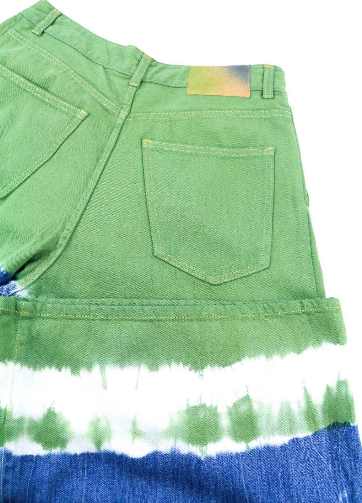 ALANUI Women's Jeans W29 Magic Journey Blue Green Wide Fit Tye-Dye RRP649