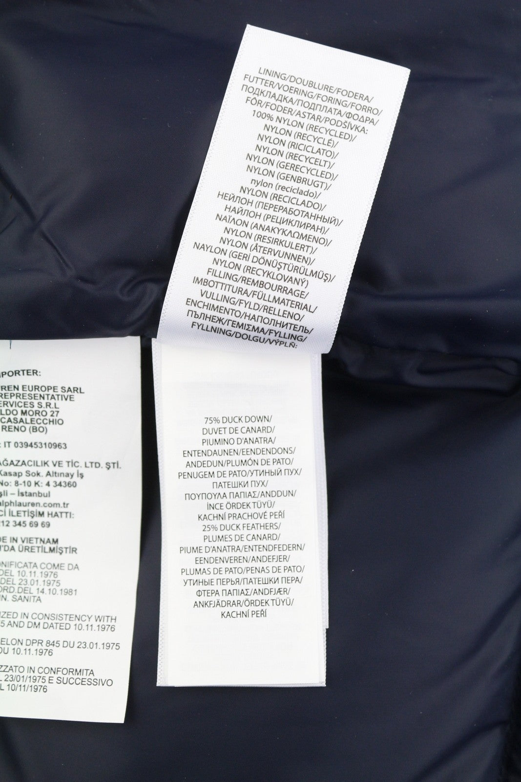 RALPH LAUREN El Cap vyriška liemenė S mėlyna dygsniuota pūkinė liemenė RRP439 