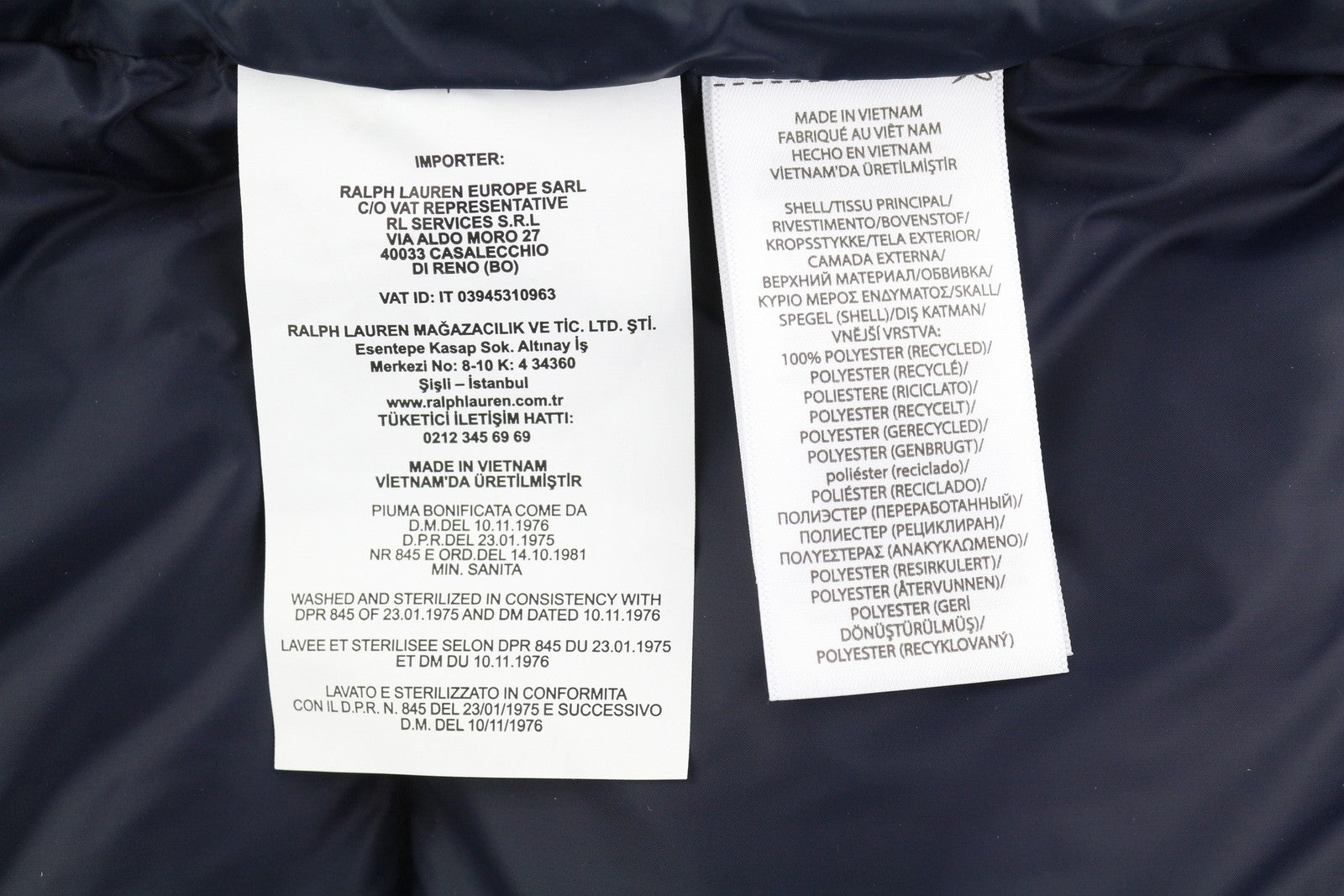 RALPH LAUREN El Cap vyriška liemenė S mėlyna dygsniuota pūkinė liemenė RRP439 