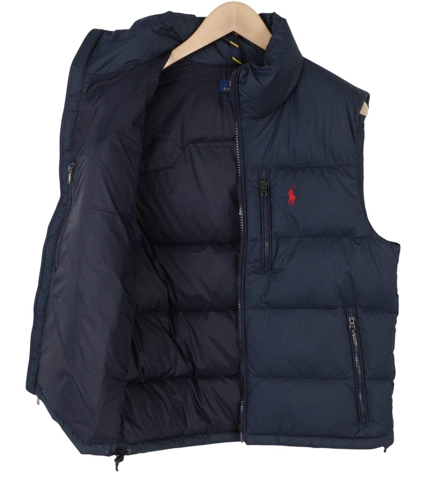 RALPH LAUREN El Cap vyriška liemenė S mėlyna dygsniuota pūkinė liemenė RRP439 