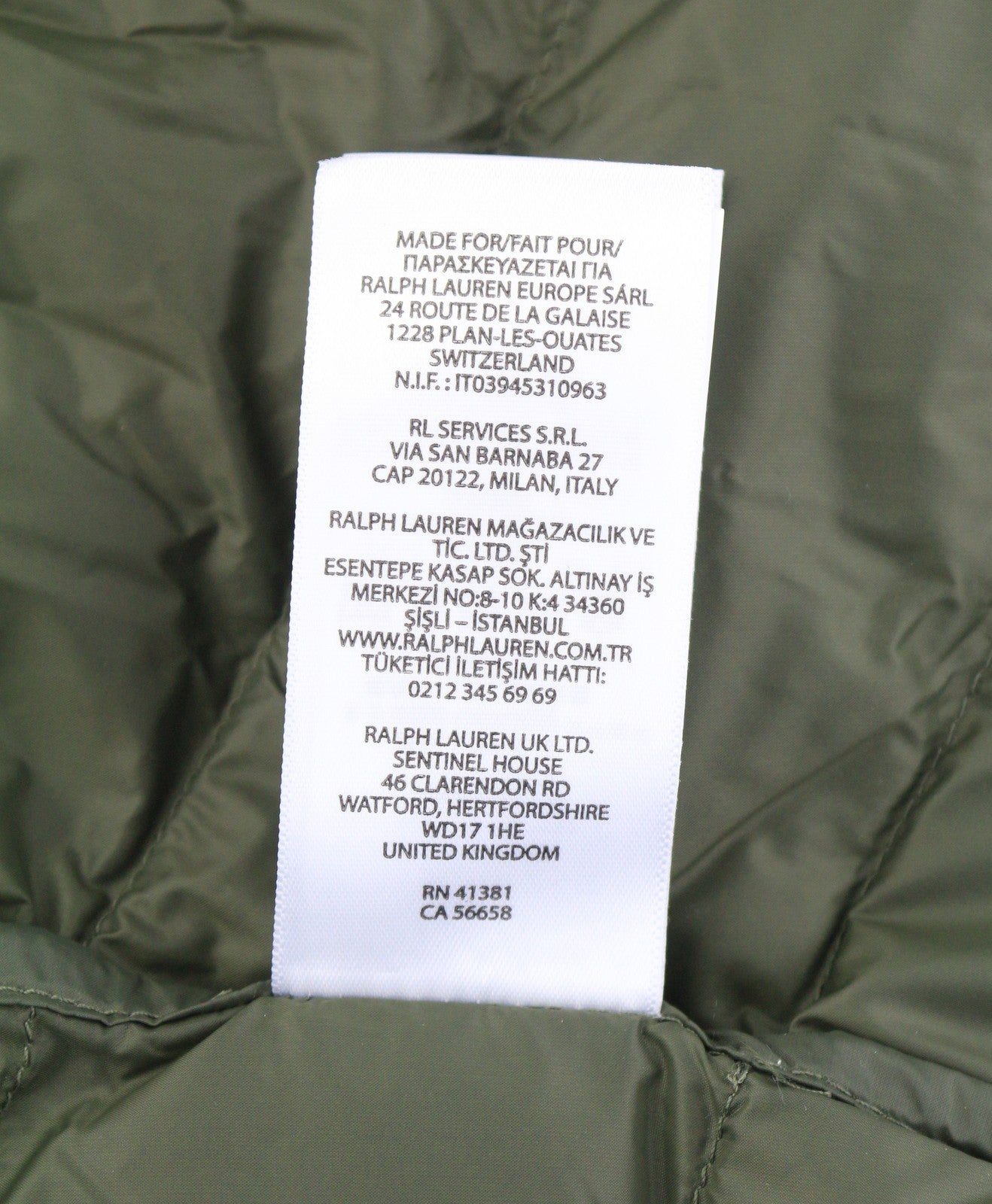 RALPH LAUREN Terra vyriška liemenė, 2XL, žalia, dygsniuota, su paminkštintu užtrauktuku, RRP439 