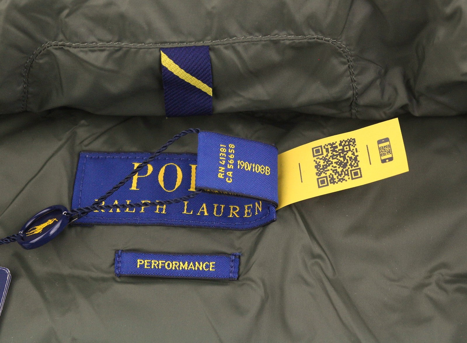 RALPH LAUREN Terra vyriška liemenė, 2XL, žalia, dygsniuota, su paminkštintu užtrauktuku, RRP439 