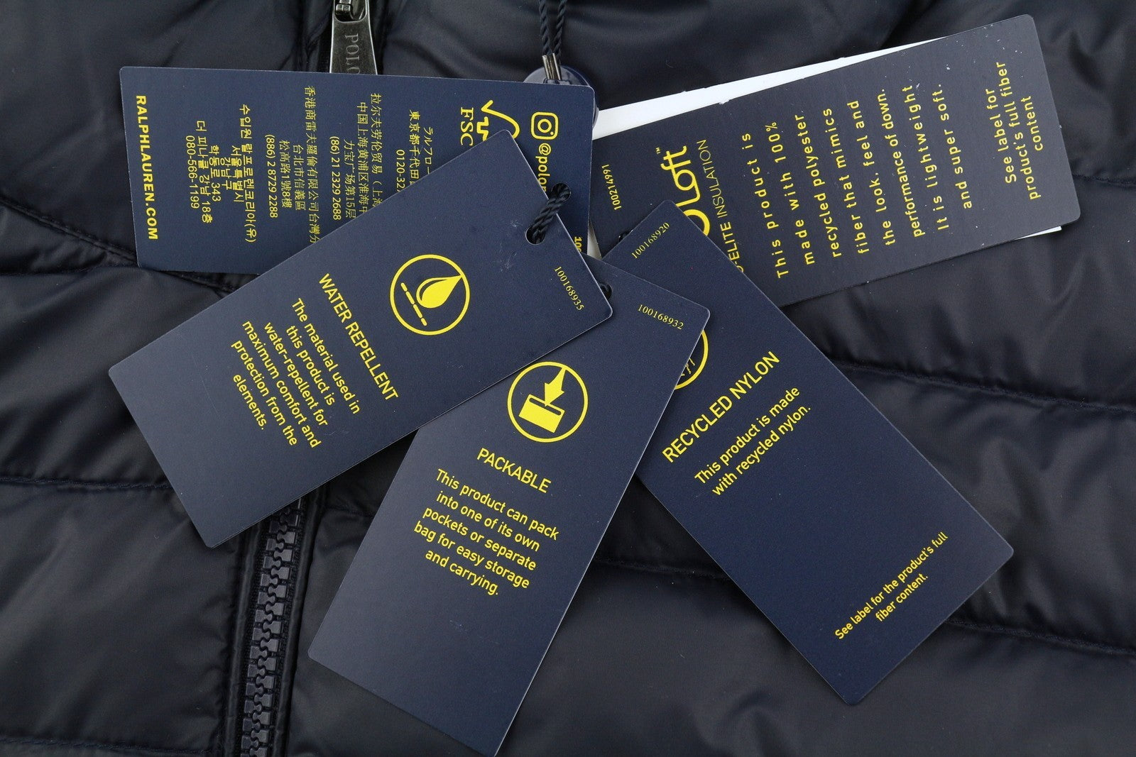 RALPH LAUREN Terra vyriška striukė, 2XL, mėlyna, dygsniuota, pūkuota, su pamušalu, RRP 350 