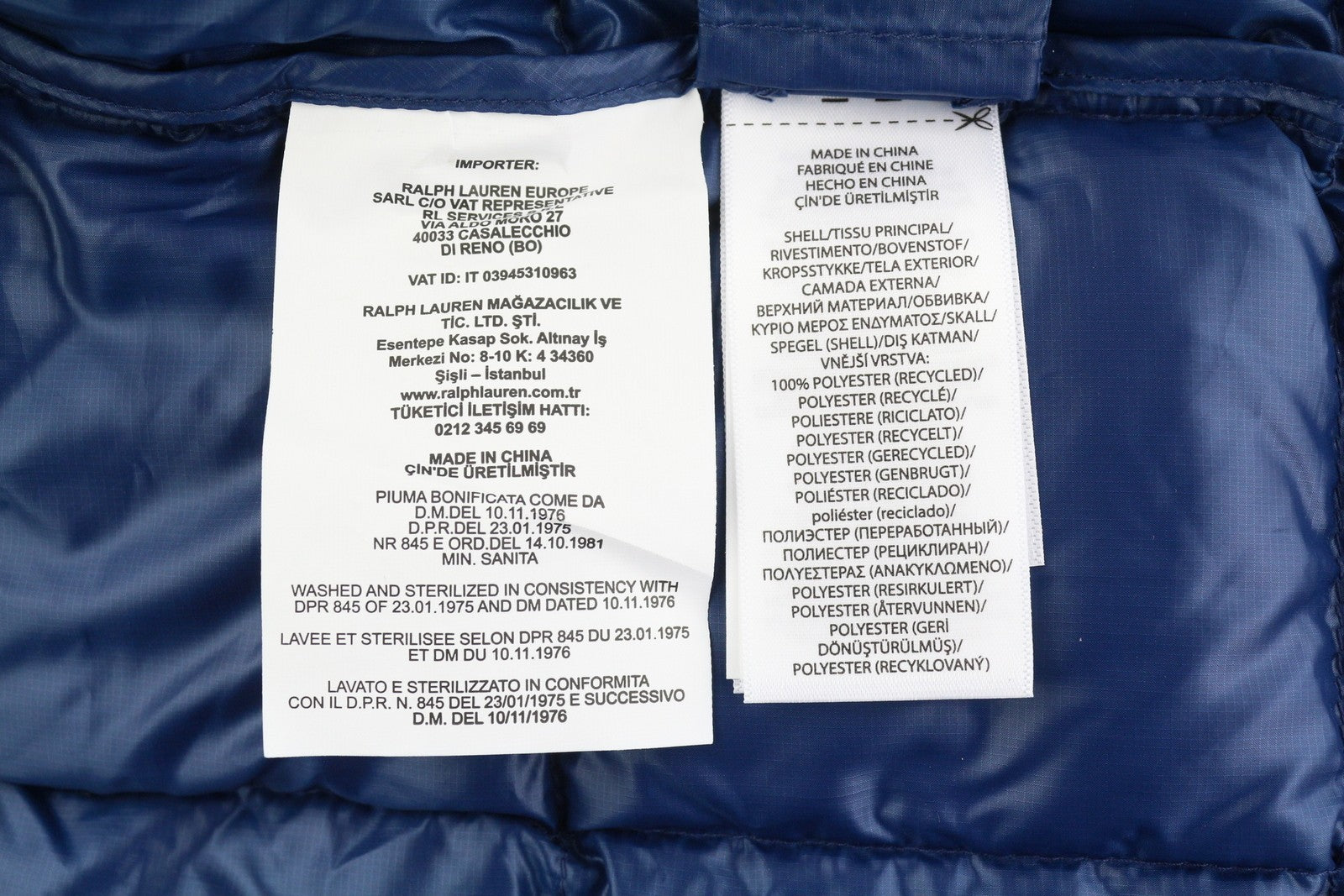 RLX RALPH LAUREN Dalston vyriška striukė L, mėlyna, su Pertex Quantum pūkų užpildu, RRP460 