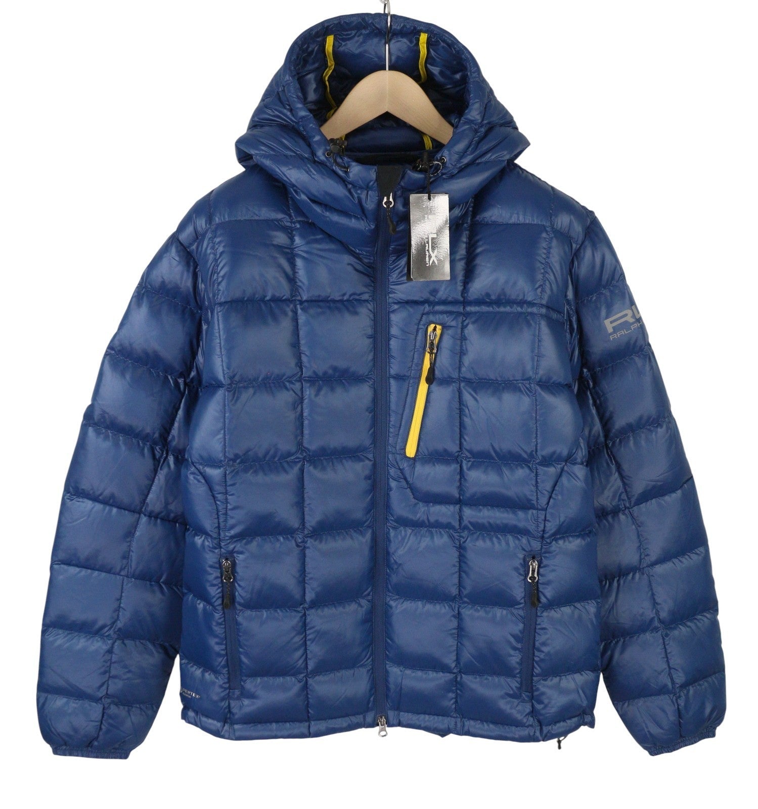 RLX RALPH LAUREN Dalston vyriška striukė L, mėlyna, su Pertex Quantum pūkų užpildu, RRP460 