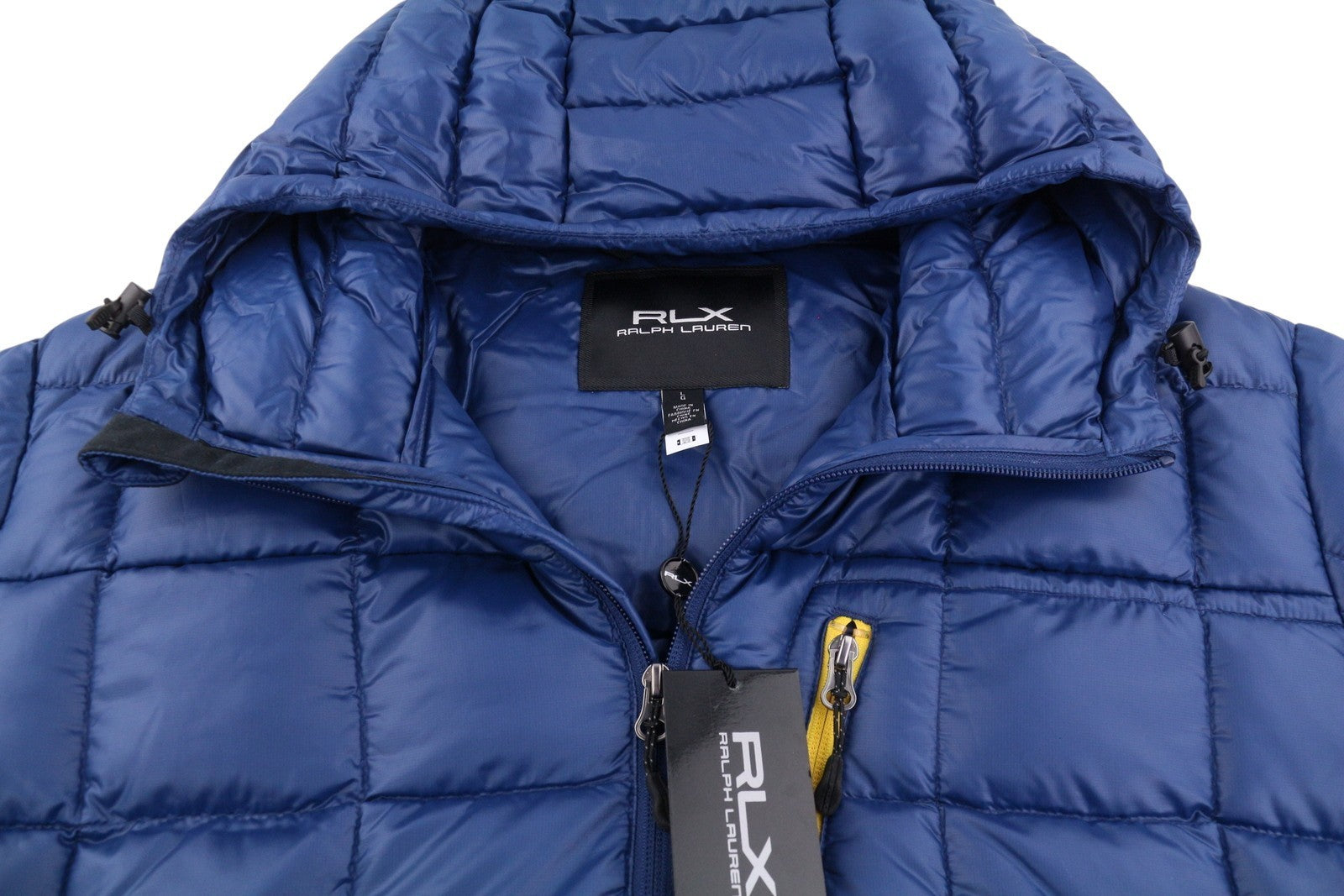 RLX RALPH LAUREN Dalston vyriška striukė L, mėlyna, su Pertex Quantum pūkų užpildu, RRP460 