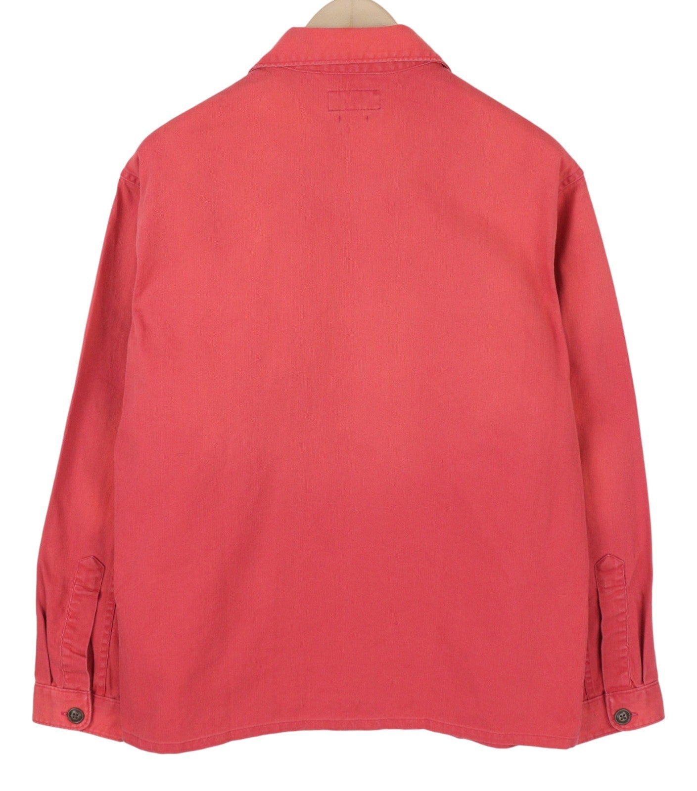 RALPH LAUREN vyriški marškinėliai M, raudoni, išblukę, klasikinio kirpimo, su sagomis užsegamomis kišenėmis, laisvalaikio stiliaus. 