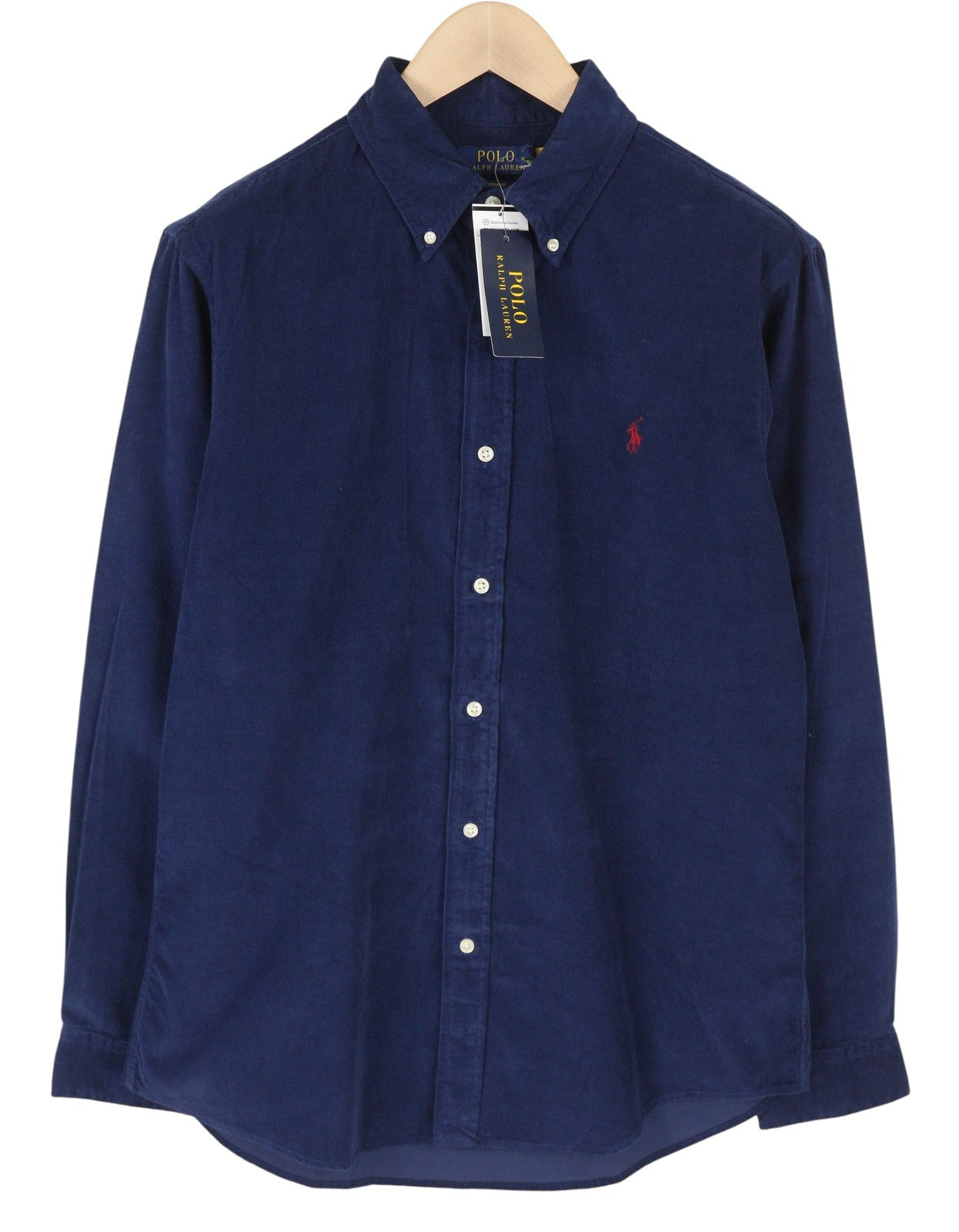 RALPH LAUREN vyriški marškinėliai, L dydžio, mėlyni, velvetiniai, individualaus kirpimo, su sagomis atspausdinta iškirpte, logotipas RRP169 