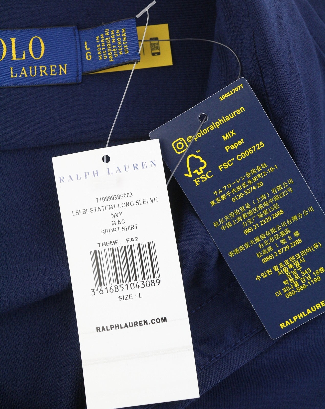 RALPH LAUREN vyriški marškinėliai L dydžio tamsiai mėlyni su iškirpte ir siuvinėtu logotipu RRP160 